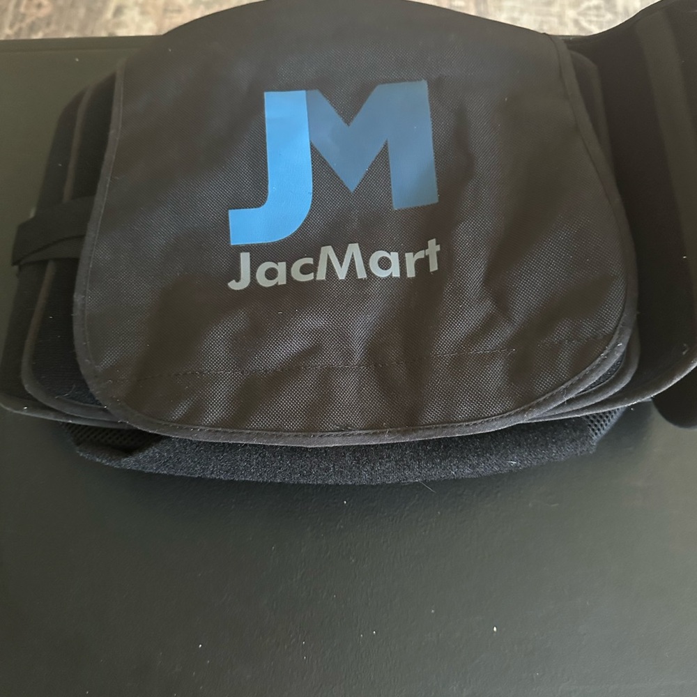 Black Belt Bag with Blue Logo